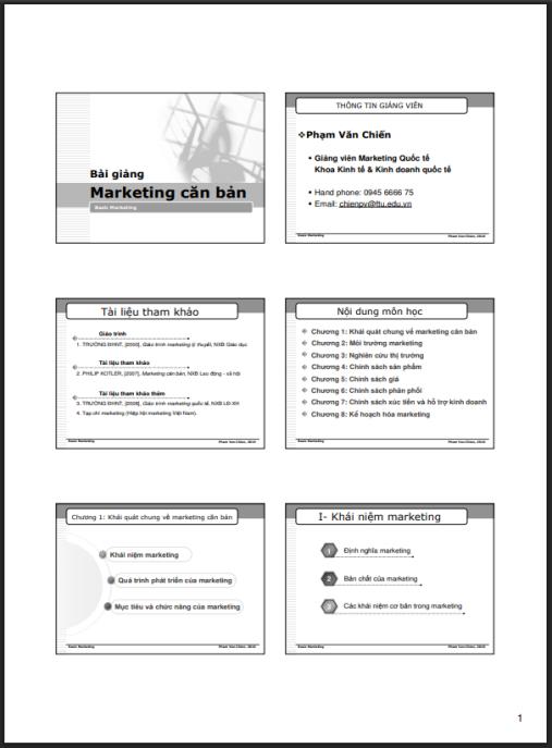 Giáo trình bài giảng Marketing căn bản – Hướng dẫn toàn diện cho người mới