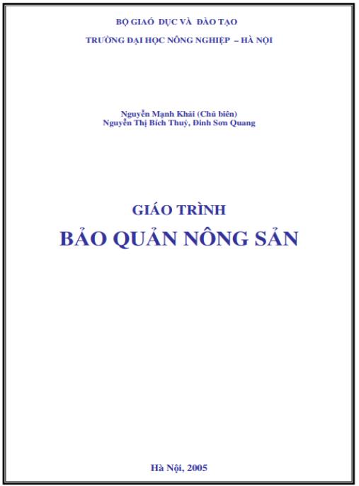 Giáo trình bảo quản nông sản – Bí quyết giữ tươi lâu dài