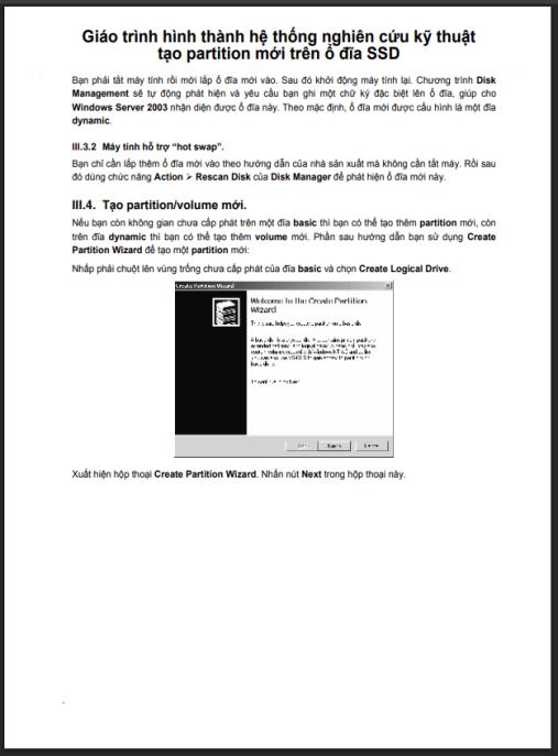 Giáo trình hình thành hệ thống nghiên cứu kỹ thuật tạo partition mới trên ổ đĩa SSD – Hướng dẫn chuyên sâu cho IT Pro