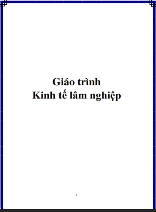 Giáo trình học Kinh tế lâm nghiệp – Tài liệu chuyên sâu cho sinh viên & chuyên gia