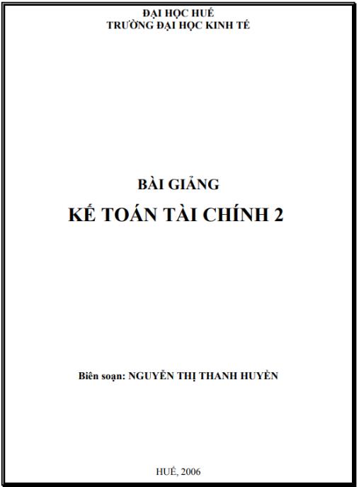 Giáo trình học về kế toán tài chính – Hướng dẫn toàn diện cho người mới