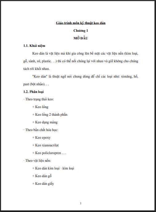 Giáo trình kỹ thuật keo dán – Hướng dẫn chuyên sâu cho kỹ sư xây dựng
