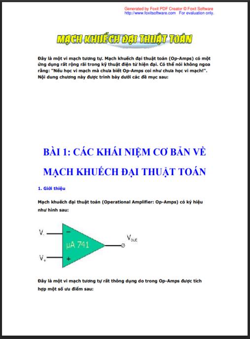 Giáo trình mạch khuếch đại thuật toán – Bí quyết làm chủ Op-Amps thiết yếu!