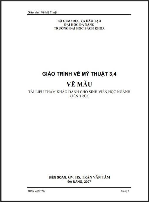Giáo trình môn Vẽ Mỹ Thuật 3,4 vẽ màu – Hướng dẫn thực hành chuyên sâu