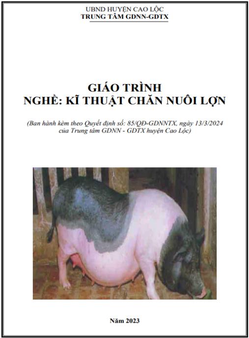 Giáo trình nghề Kĩ thuật chăn nuôi lợn – Bí quyết thành công bền vững