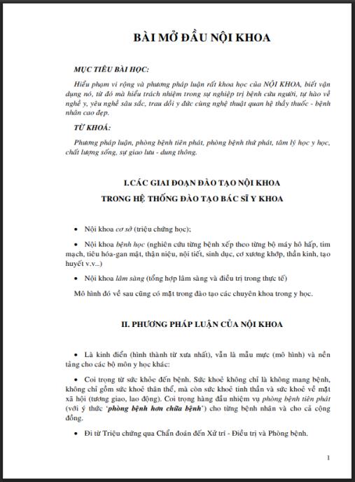 Giáo trình Nội Khoa Cơ Sở – Tài Liệu Y Học Thiết Yếu Cho Sinh Viên Y Khoa