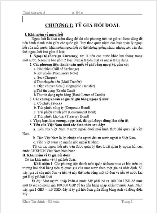 Giáo trình Thanh Toán Quốc Tế & Tỷ Giá Hối Đoái – Hướng Dẫn Chuyên Sâu