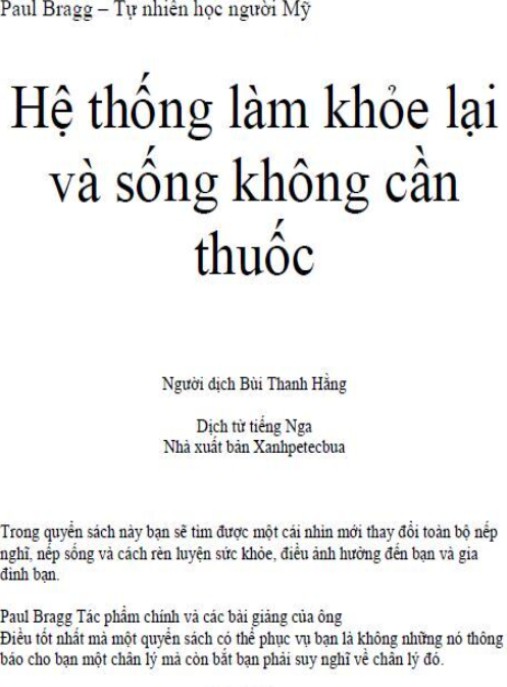 Hệ Thống Làm Khỏe Lại Và Sống Không Cần Thuốc – Bí Quyết Sống Khỏe Tự Nhiên