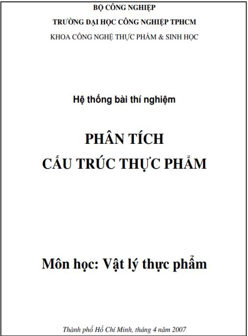Hệ thống bài thí nghiệm: Phân tích cấu trúc thực phẩm – Hướng dẫn thực hành chuyên sâu