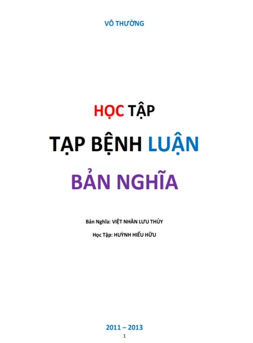 Học Tập Tập Bệnh Luận Bản Nghĩa – Sách Y Học Cổ Truyền Kinh Điển