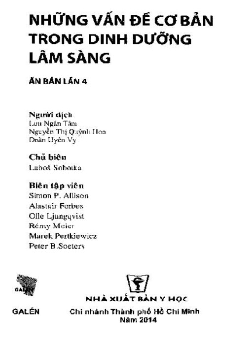 Những Vấn Đề Cơ Bản Trong Dinh Dưỡng Lâm Sàng – Hướng Dẫn Chuyên Sâu Cho Bác Sĩ