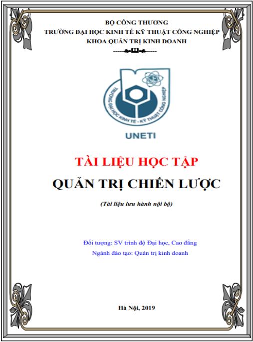 Tài liệu học tập Quản trị chiến lược – ĐH Kinh tế Kỹ thuật Công nghiệp
