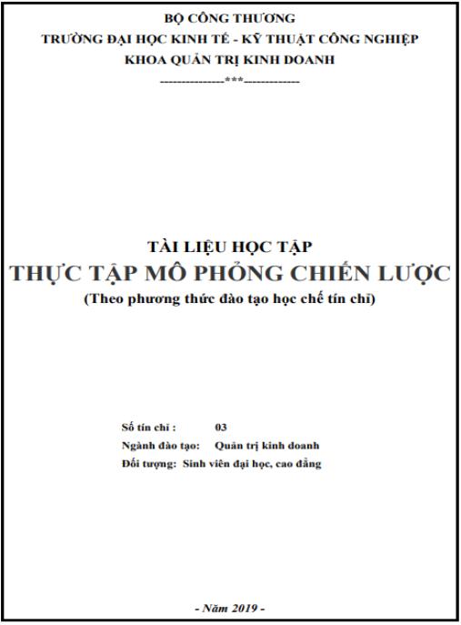 Thực tập mô phỏng chiến lược – Tài liệu học tập Quản trị Kinh doanh đỉnh cao