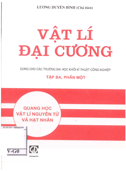 Vật Lý Đại Cương Tập 3 Phần 1 – Ebook PDF Chuẩn Đại Học