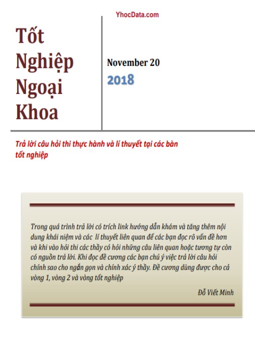 Tốt Nghiệp Ngoại Khoa